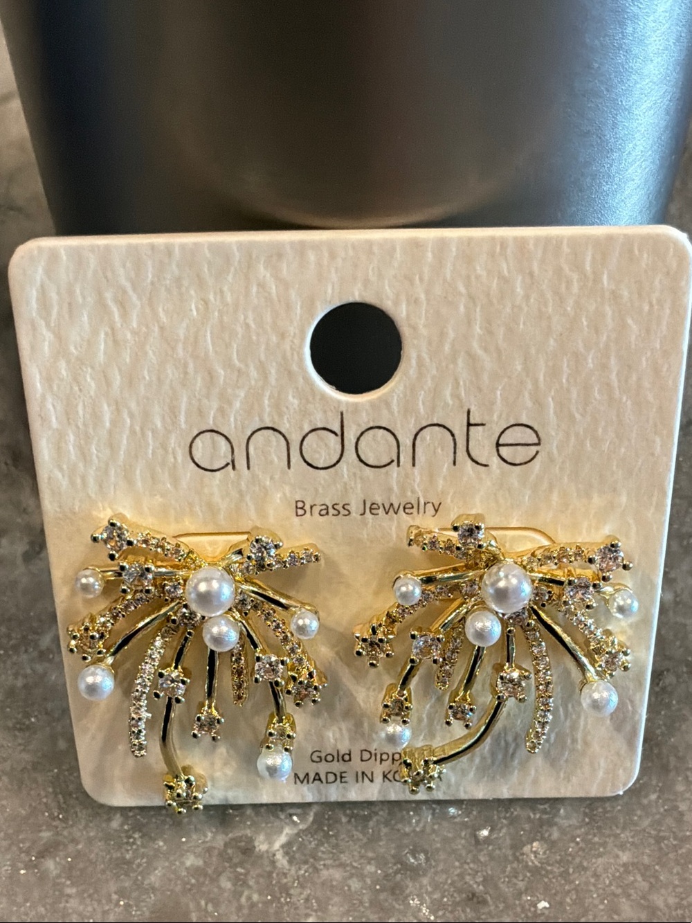 Andante Gold Pearl Burst Earrings